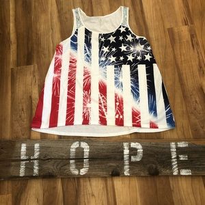 Justice USA flag tank with sequins